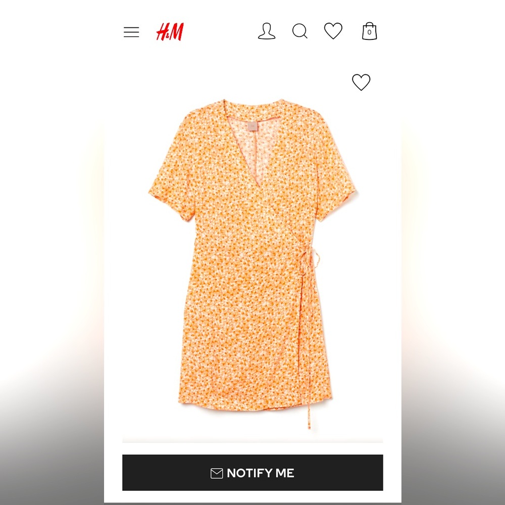H&M Orange floral mini dress